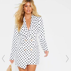 NWT PrettyLittleThing Polka Dot Blazer Dress